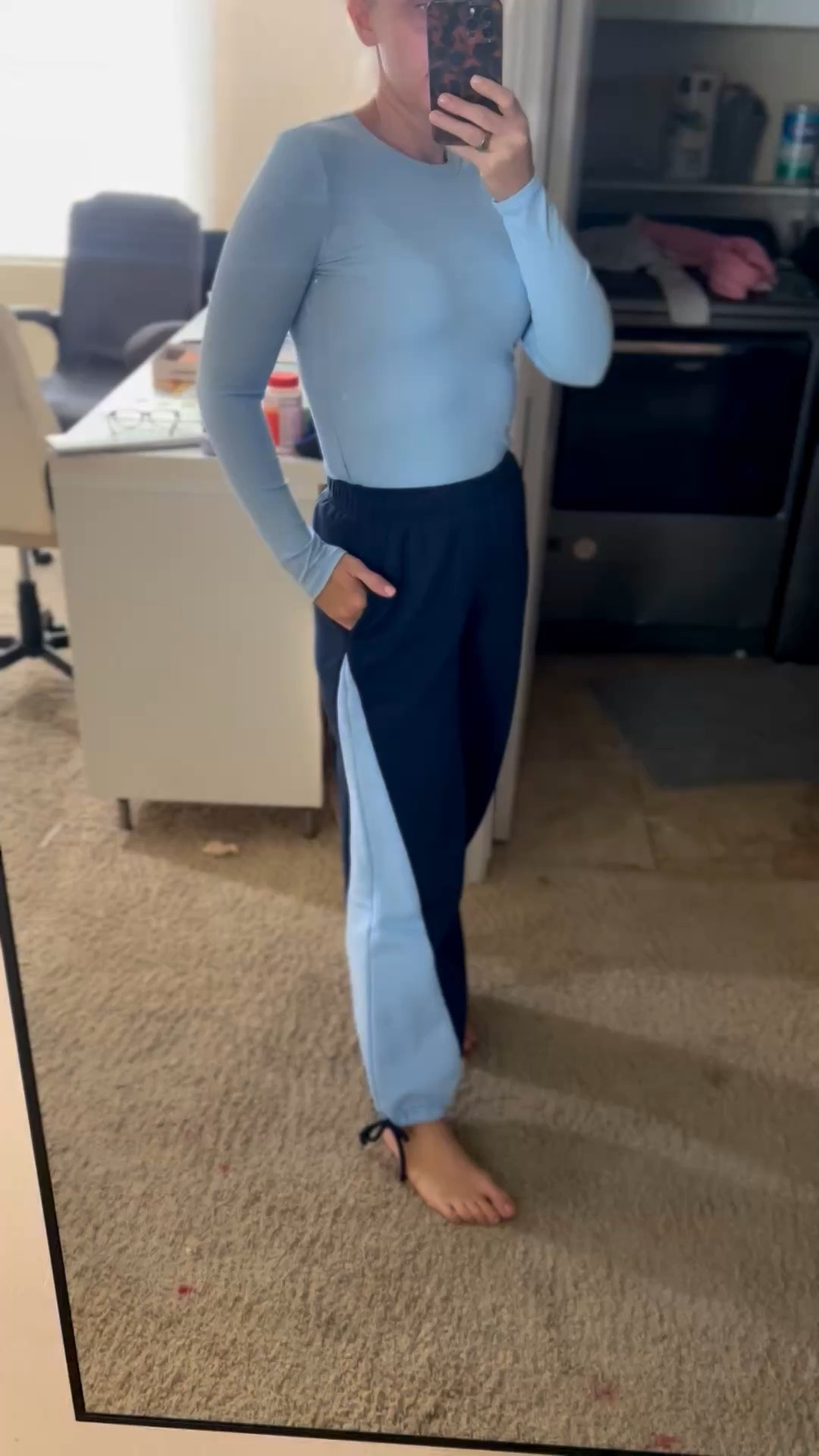 This will be my go to outfit for school drop off! Sweat pants size small ribbed long sleeve size medium 

#LTKSeasonal #LTKActive #LTKMidsize