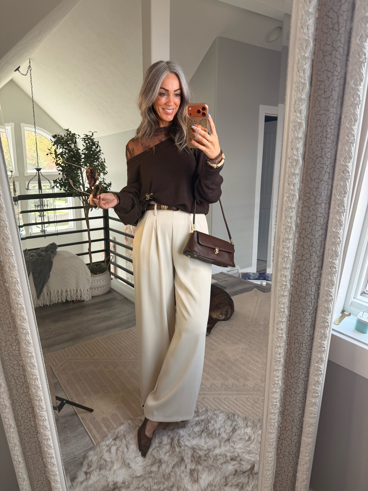 These are one of my fave trouser pants bc they come in length options! I’m wearing size sm tall. The lace top is perfect for layering!

#LTKOver40