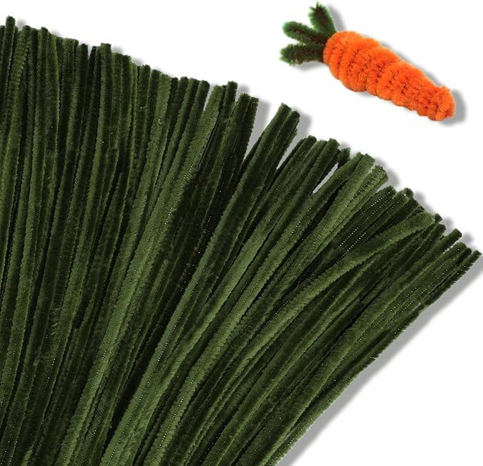 Giwrmu 100 Pieces Pipe Cleaners Chenille Stem, Grass Green Pipe Cleaners Craft, Pipe Cleaners Cra... | Amazon (US)