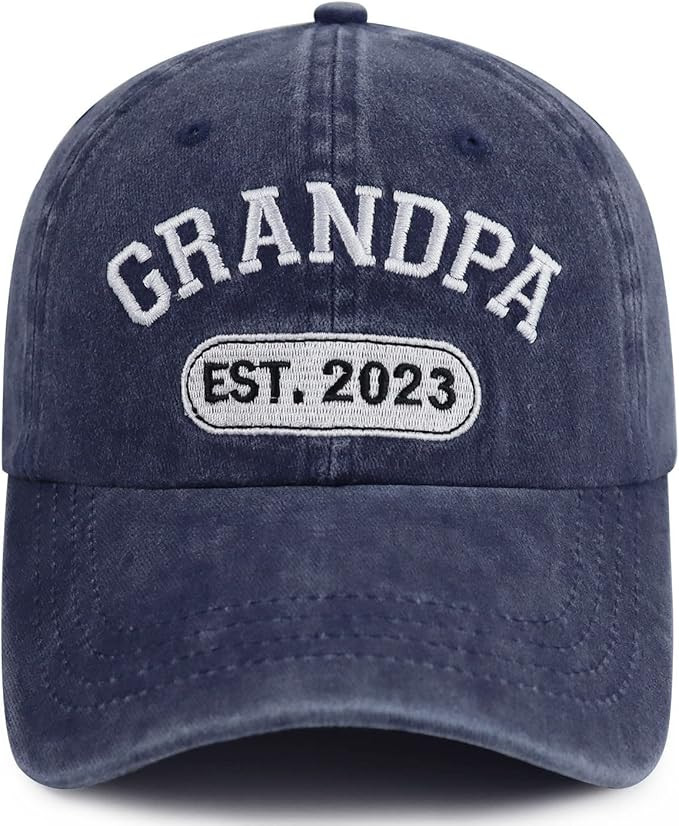 New Grandpa Gifts for Men, Funny Grandpa Est 2024 Hat, Adjustable 3D Embroidered Best Grandfather... | Amazon (US)