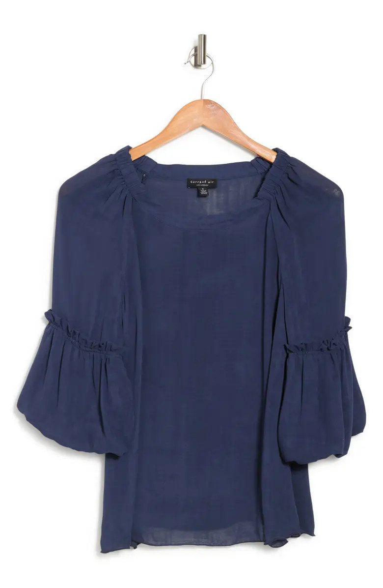 CURRENT AIR 3/4 Ruffle Sleeve Woven Blouse | Nordstromrack | Nordstrom Rack