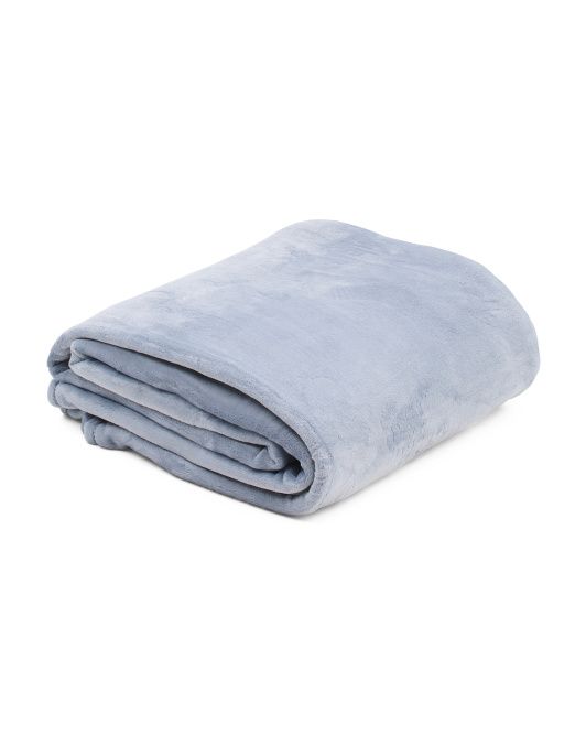 Velvetloft Solid Plush Blanket | TJ Maxx