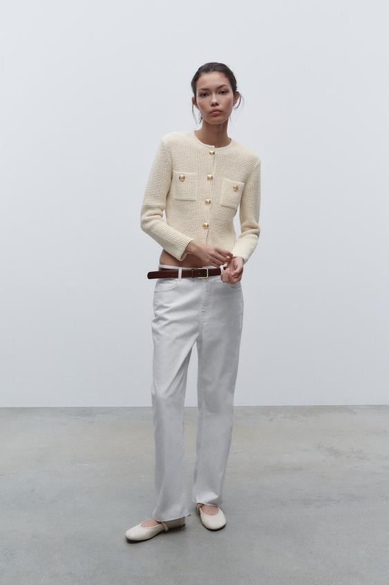 KNIT CARDIGAN WITH GOLDEN BUTTONS | Zara UK