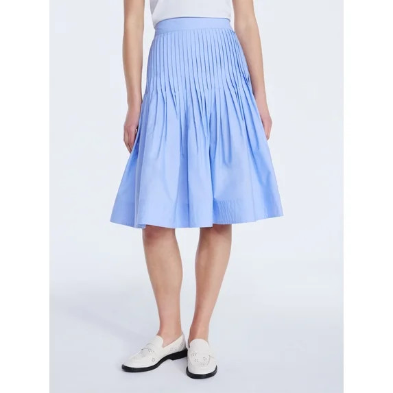 Free Assembly Women's Pintuck Knee Length Skirt, Sizes XS-XXL | Walmart (US)