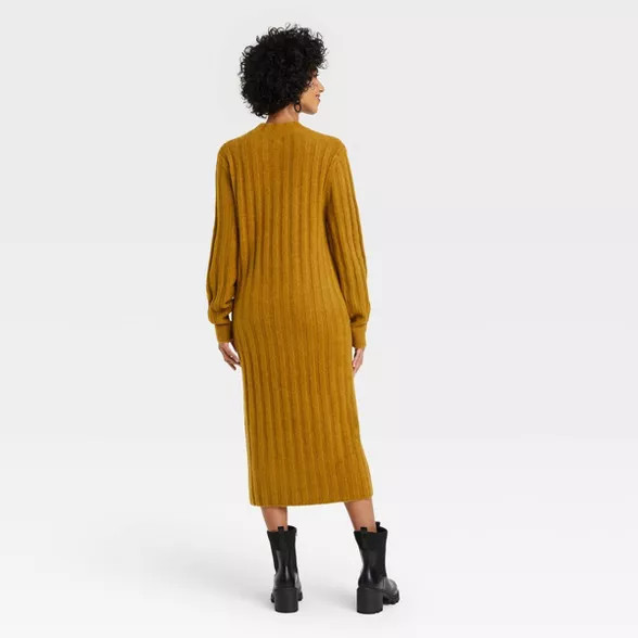 Women's Long Sleeve Ribbed Knit Sweater Dress - A New Day™ | Target