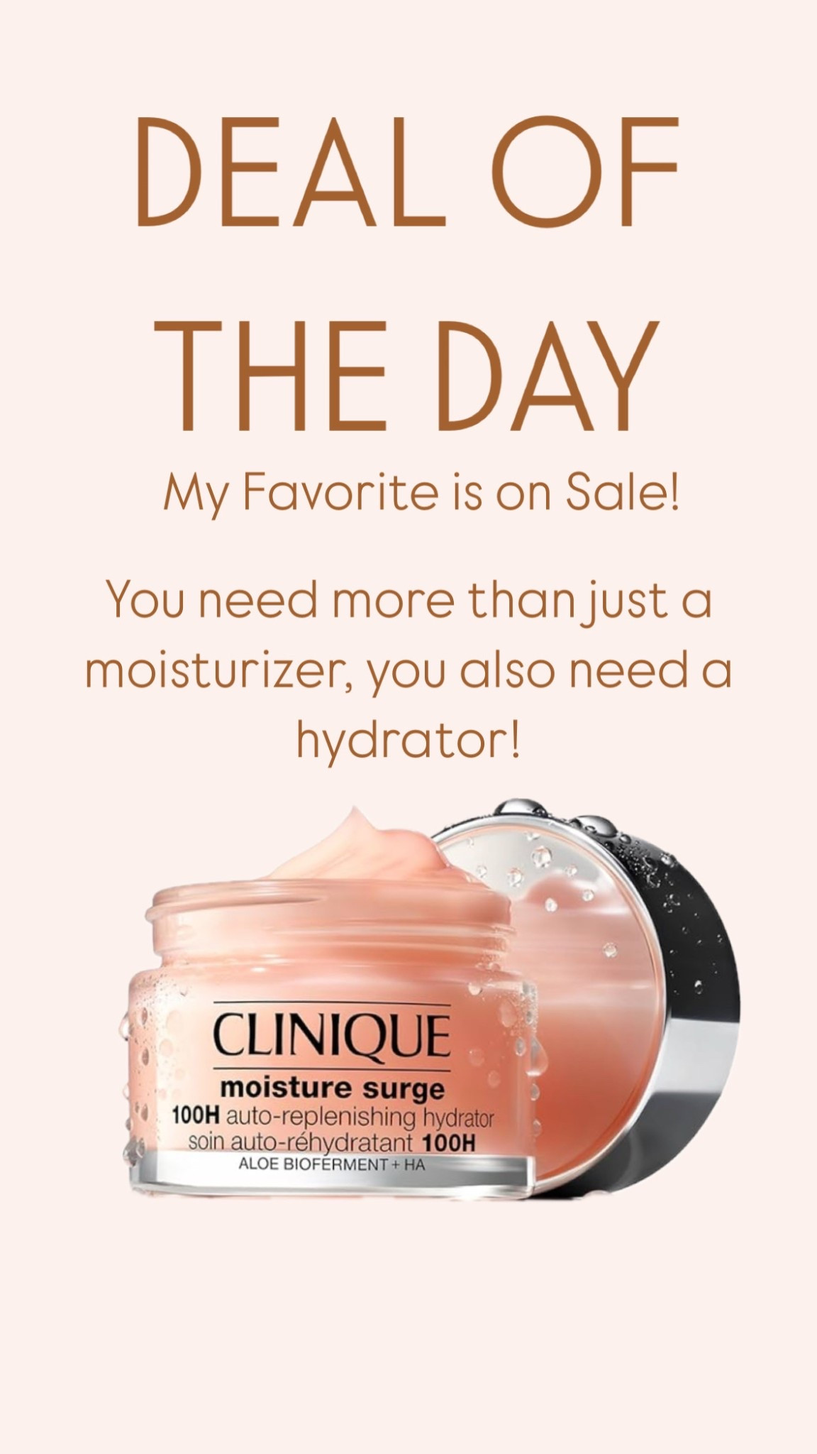Deal of the day!! Clinique Moisture Surge is an amazing hydrator! On sale during Amazon Spring Sale!! 

#LTKSaleAlert #LTKBeauty #LTKFindsUnder100