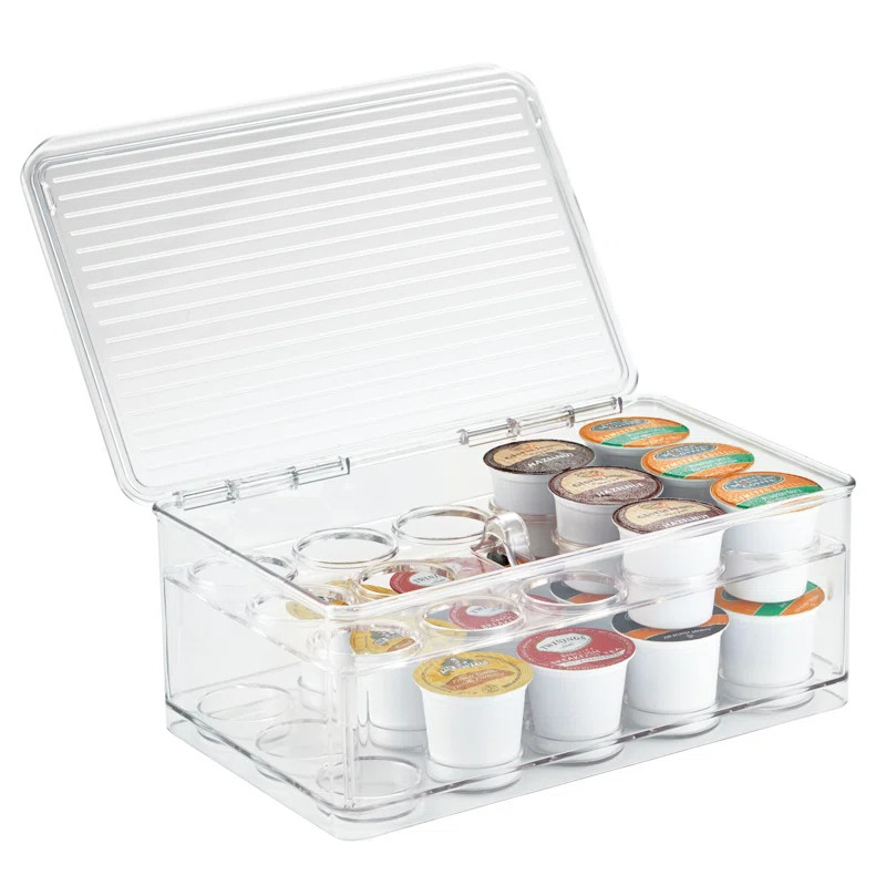 iDesign Plastic 2-Tier Coffee Pod Organizer with Lid, The Linus Collection - 7.25" x 10.75" x 4.2... | Wayfair North America