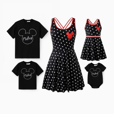 Disney Mickey and Friends Family Matching Outfits Sleeveless Dress and Short Sleeve Shirts for Mommy and Me (Black, Women: M) | Target