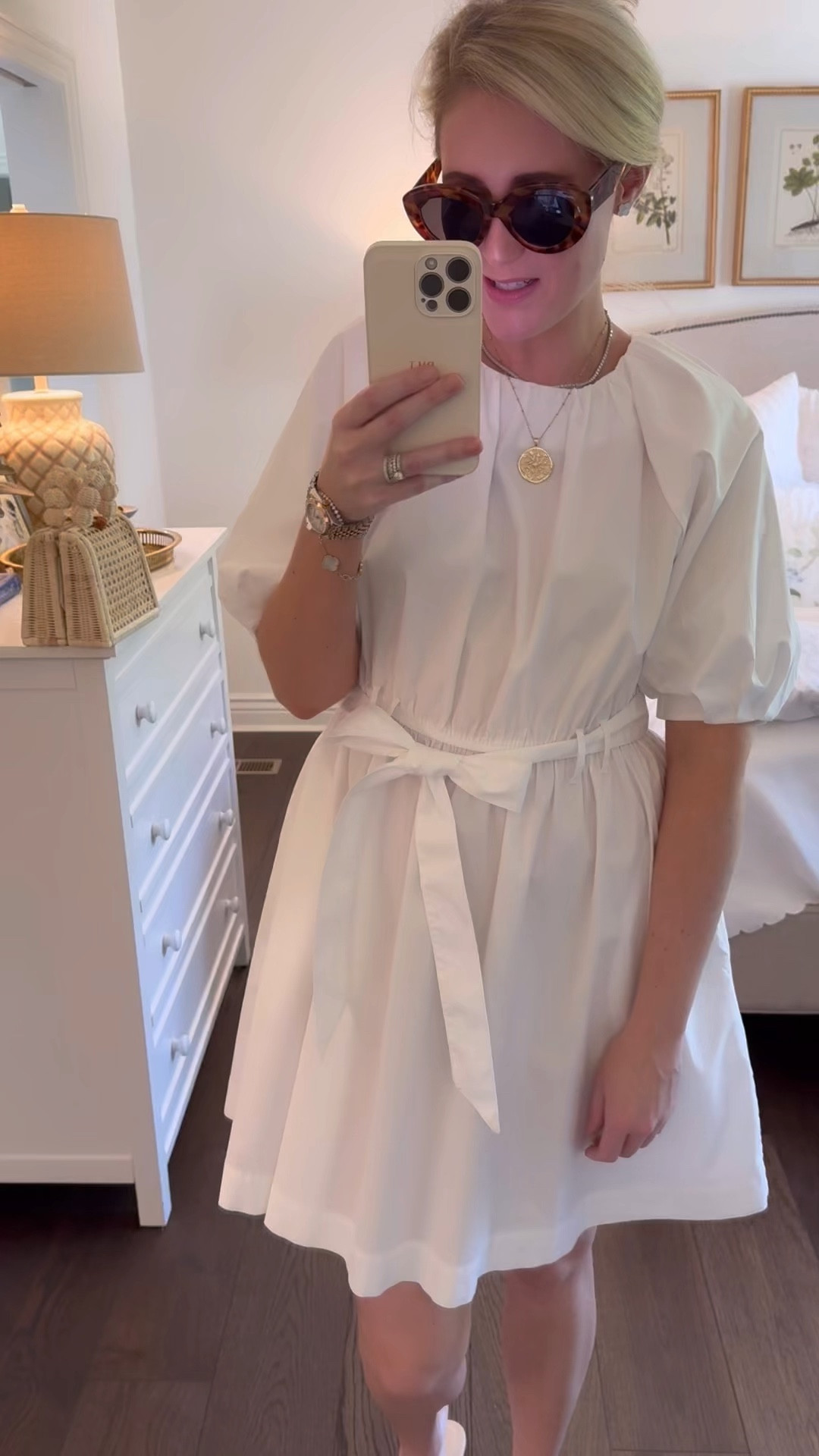 Walmart white dress is $32! I’m wearing my normal size medium! 

It’s perfect to pair with sandals and a straw bag! Throw on jacket for Fall! 

Teacher outfit, dresses, white dress, teacher style, back to school dress, sandals, gold necklace, sunglasses, grandmillennial, coastal, traditional 

#LTKVideo #LTKBacktoSchool #LTKFindsUnder50