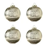 4-Count Gold Vintage-Style Shatterproof Christmas Ornaments, 5.9 in, by Holiday Time | Walmart (US)