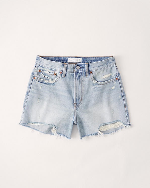 Curve Love Mid Rise Boyfriend Shorts | Abercrombie & Fitch US & UK