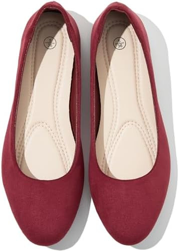 Shupua Flats for Women Round Toe Flat Shoes Dressy Black Ballet Flats Comfortable Womens Dress Sh... | Amazon (US)