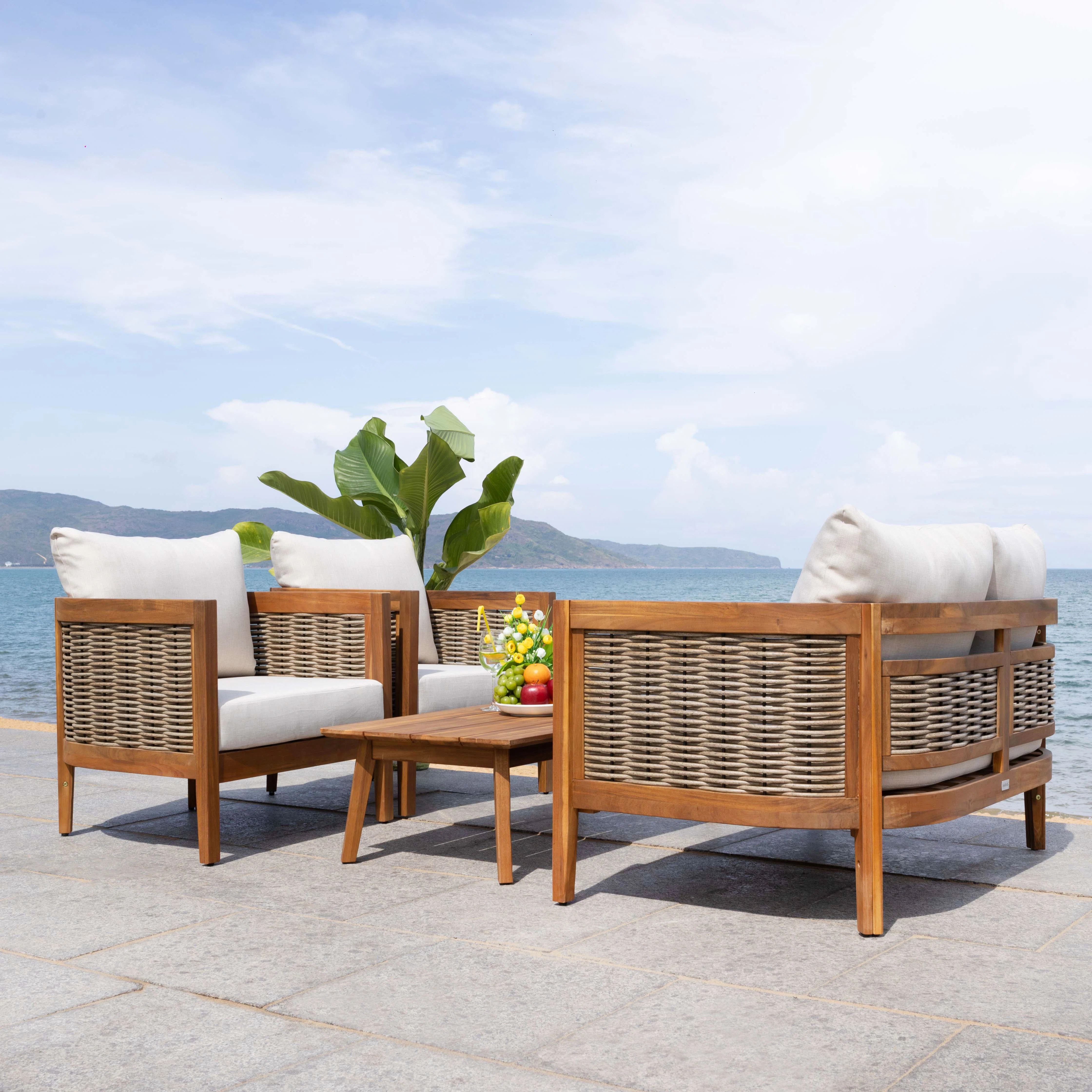 Sulaimon 4 Piece Patio Conversation Set | Wayfair North America
