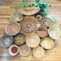 Farmhouse Bohemian Wicker Trivet Woven Basket Wall Decor | Etsy (US)