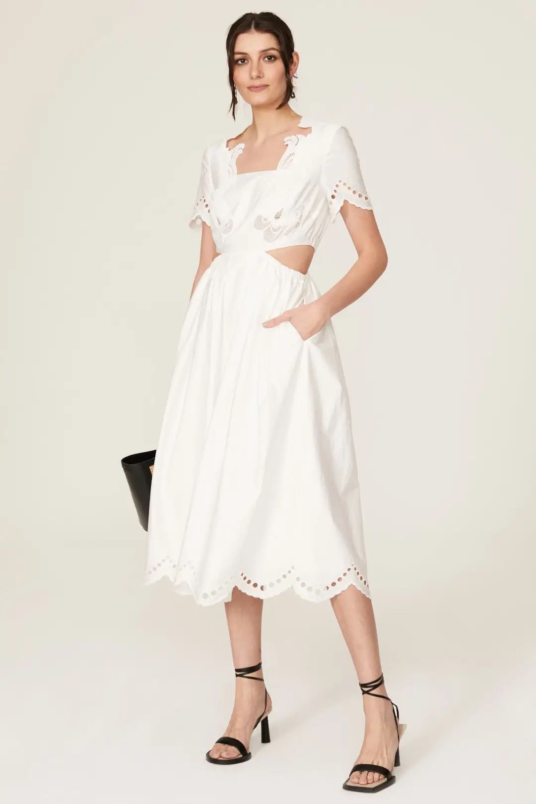 Broderie Scallop Midi Dress | Rent the Runway
