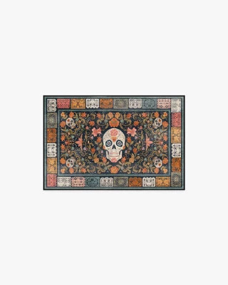 Floral Sugar Skulls Multicolor Flatwoven Rug | Ruggable