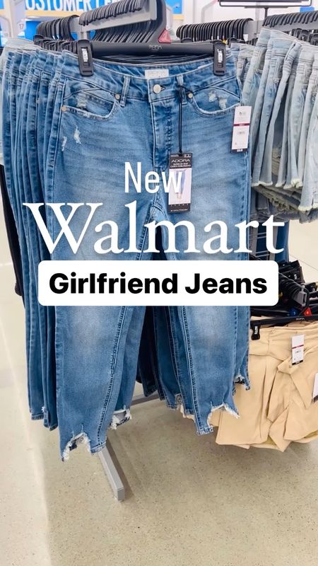 New Walmart girlfriend jeans with shark bite hem. Run true to size. 

#LTKunder50 #LTKstyletip #LTKFind