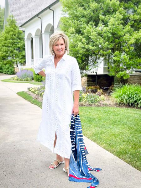 White Linen Lace Shirt Dress | Vacation Style | Memorial Day Outfit | 4th of July | Red, White & Blue | White Summer Dress 

#LTKSeasonal #LTKOver40 #LTKStyleTip