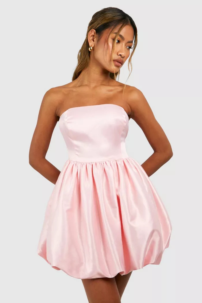 Bandeau Volume Mini Dress | boohoo (US & Canada)