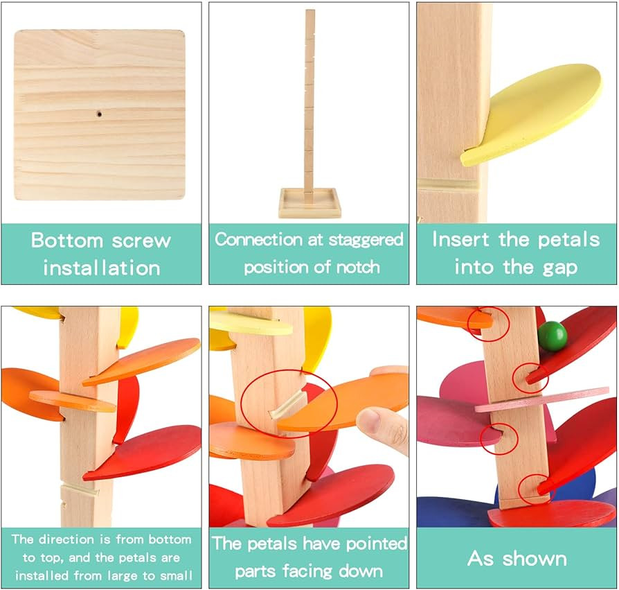 Wooden Marble Tree Toy for Toddlers, Marble Ball Run Track Game for Kids, Music Tree Educational ... | Amazon (US)