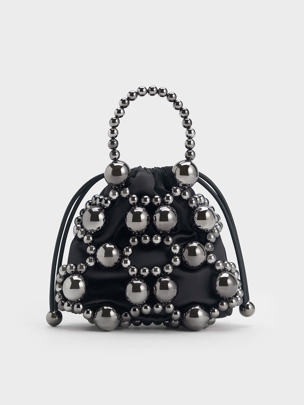 Beaded Top Handle Bag
 - Jet Black | Charles & Keith UK