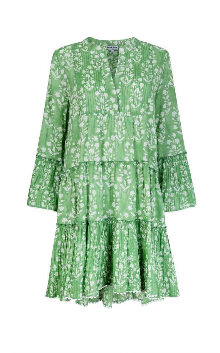 Pleated Floral-Print Cotton Mini Dress | Moda Operandi (Global)