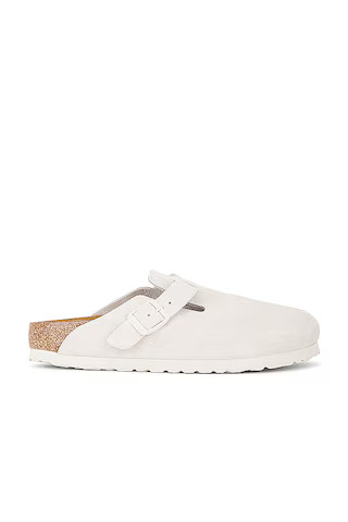 BIRKENSTOCK Boston Soft Footbed Clog in Antique White from Revolve.com | Revolve Clothing (Global)