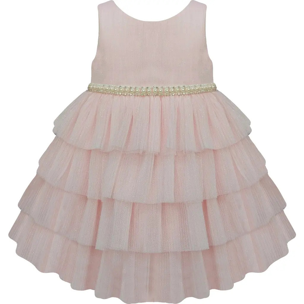 AMERICAN PRINCESS Embellished Tiered Party Dress & Bloomers in Peachy Pink at Nordstrom Rack, Size 24M | Nordstrom Rack