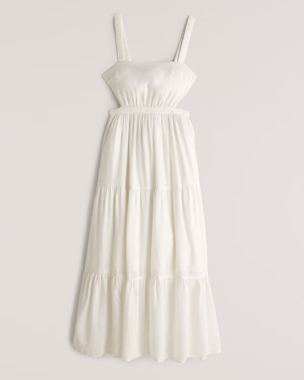 Women's Scrunchie Strap Cutout Maxi Dress | Women's Up to 40% Off Select Styles | Abercrombie.com | Abercrombie & Fitch (US)