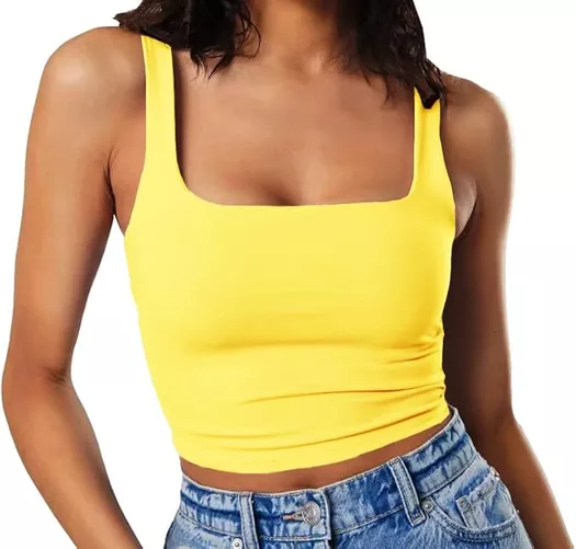 TOB Women's Sexy Summer Basic Sleeveless Stretch Outfit Crop Tank Top