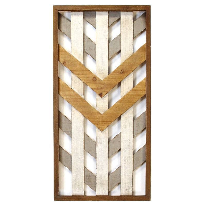 15.75 x 31 5" Framed Geometric Wood Wall Panel - Stratton Home Décor | Target
