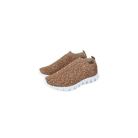 Wazshop Women's Weave Breathable Slip-On Running Sport Sneakers Casual Athletic Shoes Leopard Patter | Walmart (US)