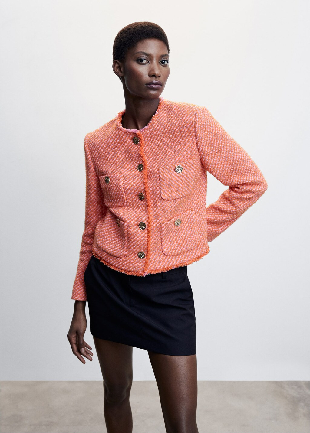 Pocket tweed jacket -  Women | Mango USA | MANGO (US)
