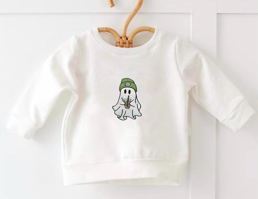 Embroidered Toddler Ghost Sweatshirt, Boys Halloween Sweater, Girl Embroidered Halloween Ghost Sw... | Etsy (US)