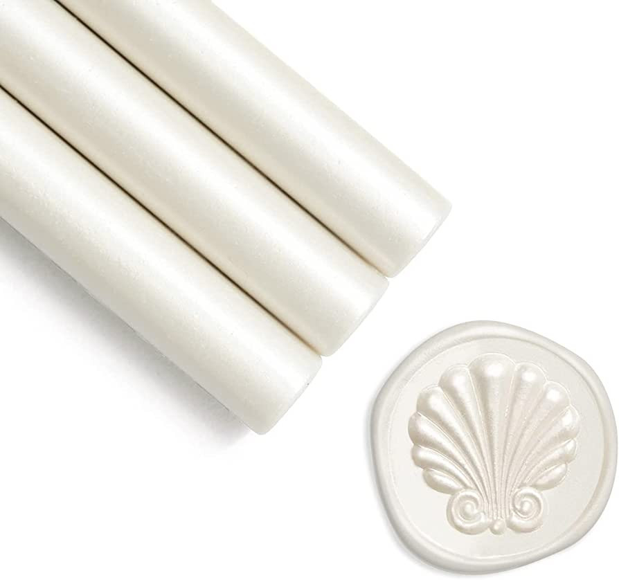 UNIQOOO Pearl White Glue Gun Sealing Wax Sticks for Wax Seal Stamp - Perfect for Wedding Invitati... | Amazon (US)