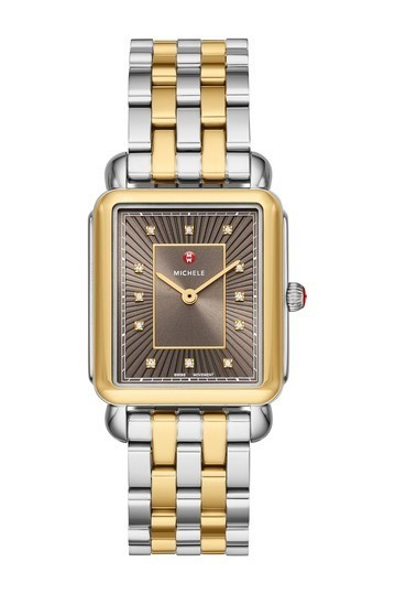 Women's Deco II Two-Tone Swiss Quartz Diamond Accent Bracelet Watch, 30mm x 32mm - 0.05 ctw | Nordstrom Rack
