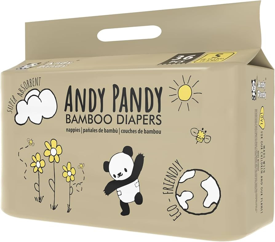 Andy Pandy Bamboo Disposable Diapers Small, White, 8-16 lbs, 36 Count | Amazon (US)