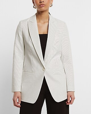 One Button Cinched Boyfriend Blazer | Express