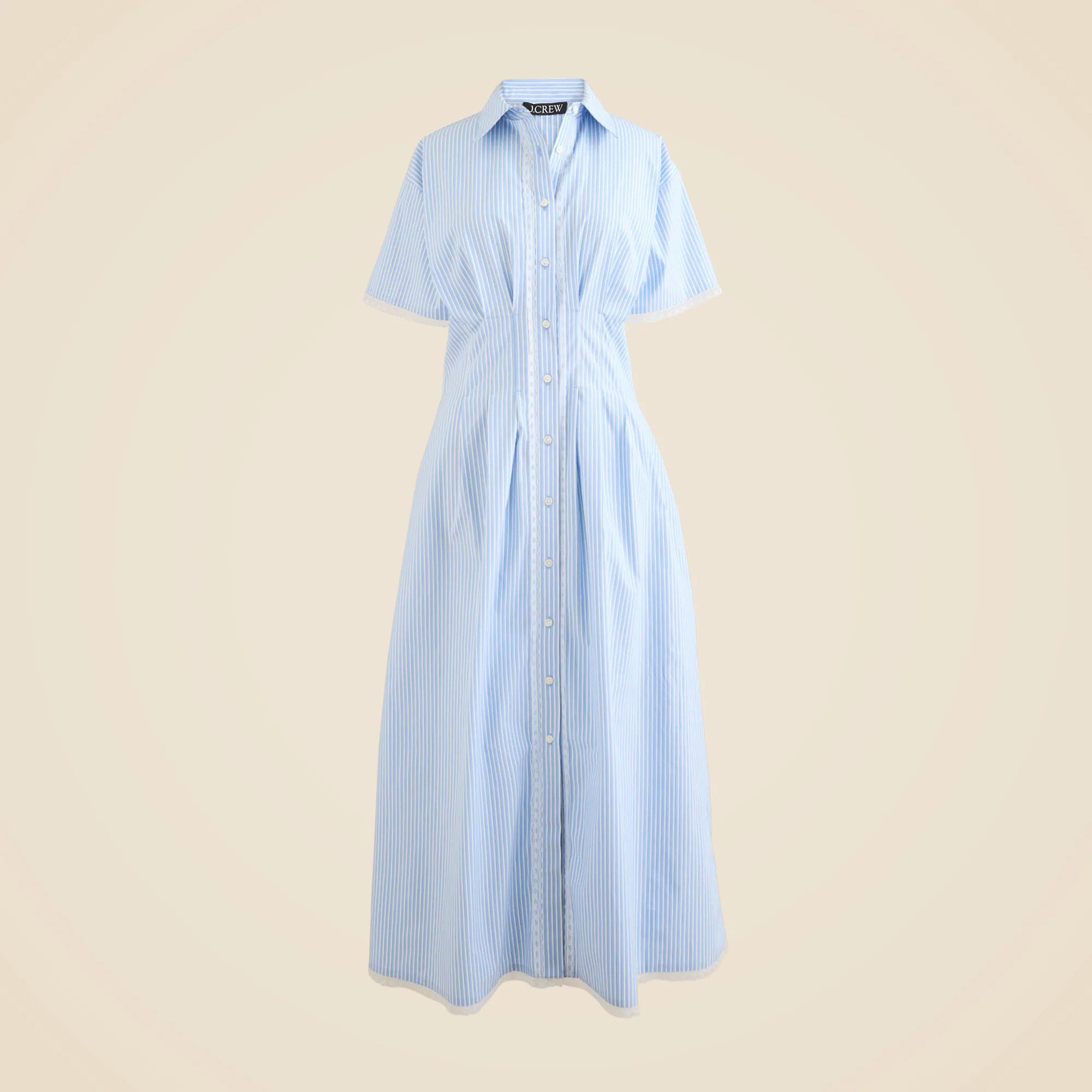 Wren lace-trim shirtdress in stripe | J. Crew US