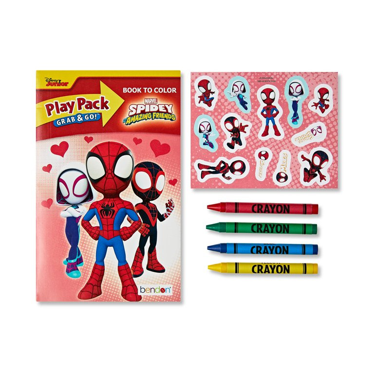 Marvel Spiderman Activity Play Pack with Small Coloring Book and Crayons, Paper Party Favors - Wa... | Walmart (US)