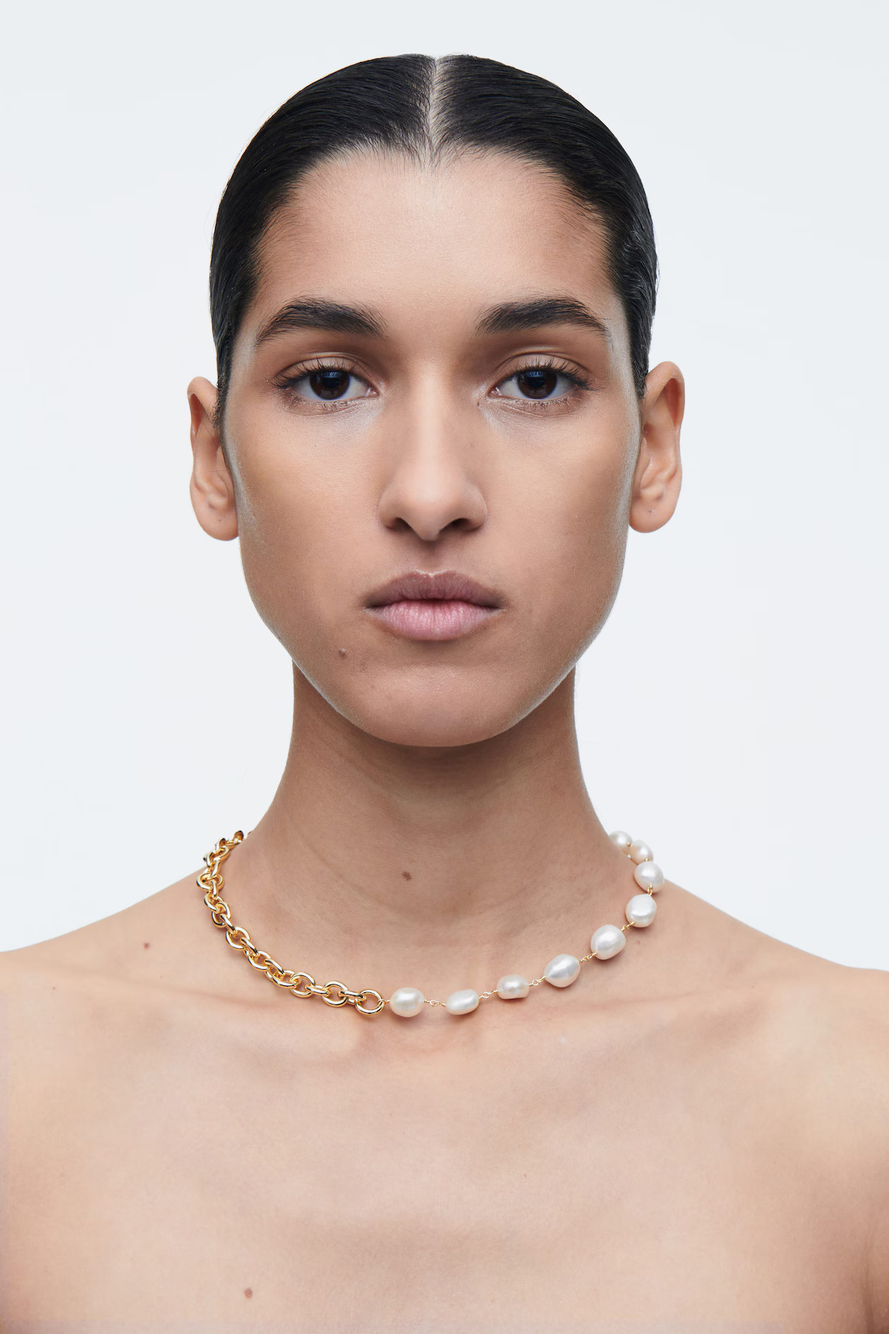 FRESHWATER PEARL CHAIN NECKLACE - GOLD / PEARL | COS UK