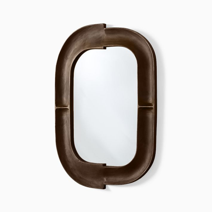 Modern Artful Bronze Metal Wall Mirror | West Elm (US)