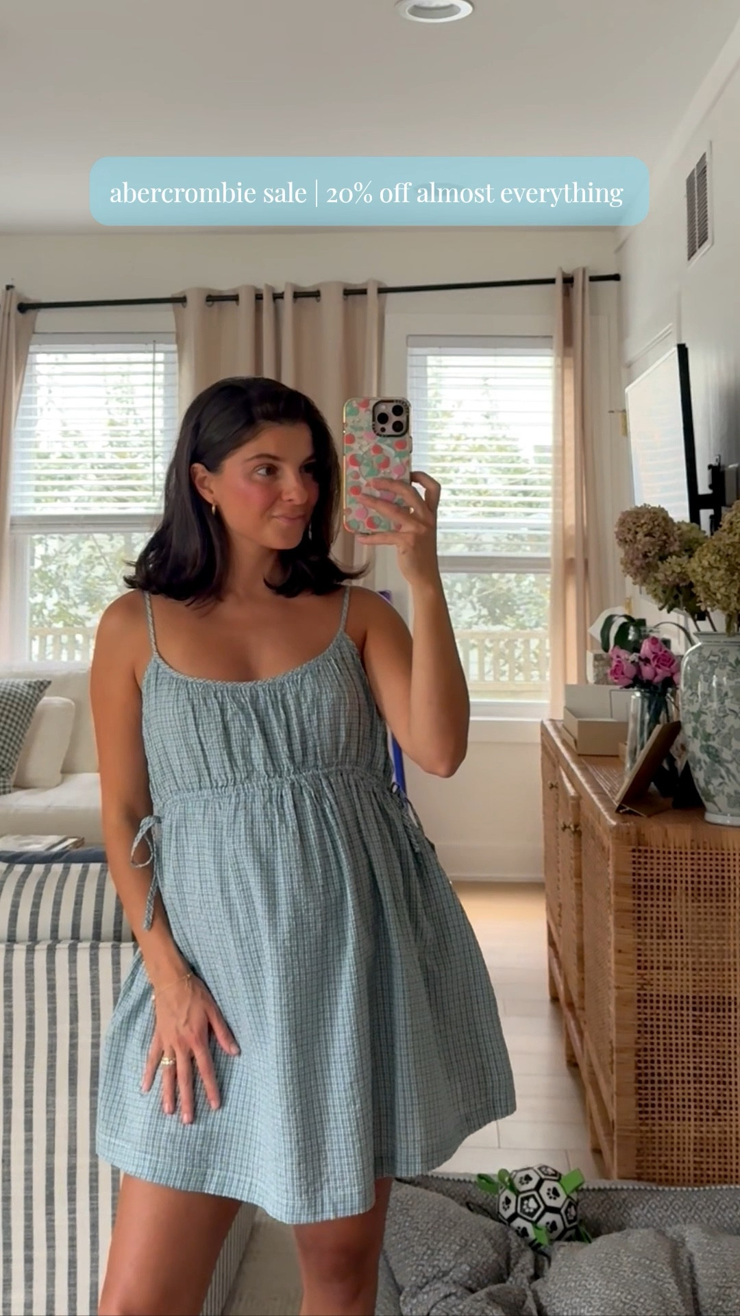 [4/30/26] @abercrombie is currently 20% off almost everything in the app | code EXTRA20. Love this bump-friendly ruched skort, I’m wearing a size medium petite and love that it has adjustable channeling on the straps and on the sides. Also comes with built in shorts + pockets! Available in white as well. 

#LTKBump #LTKPetite #LTKSaleAlert