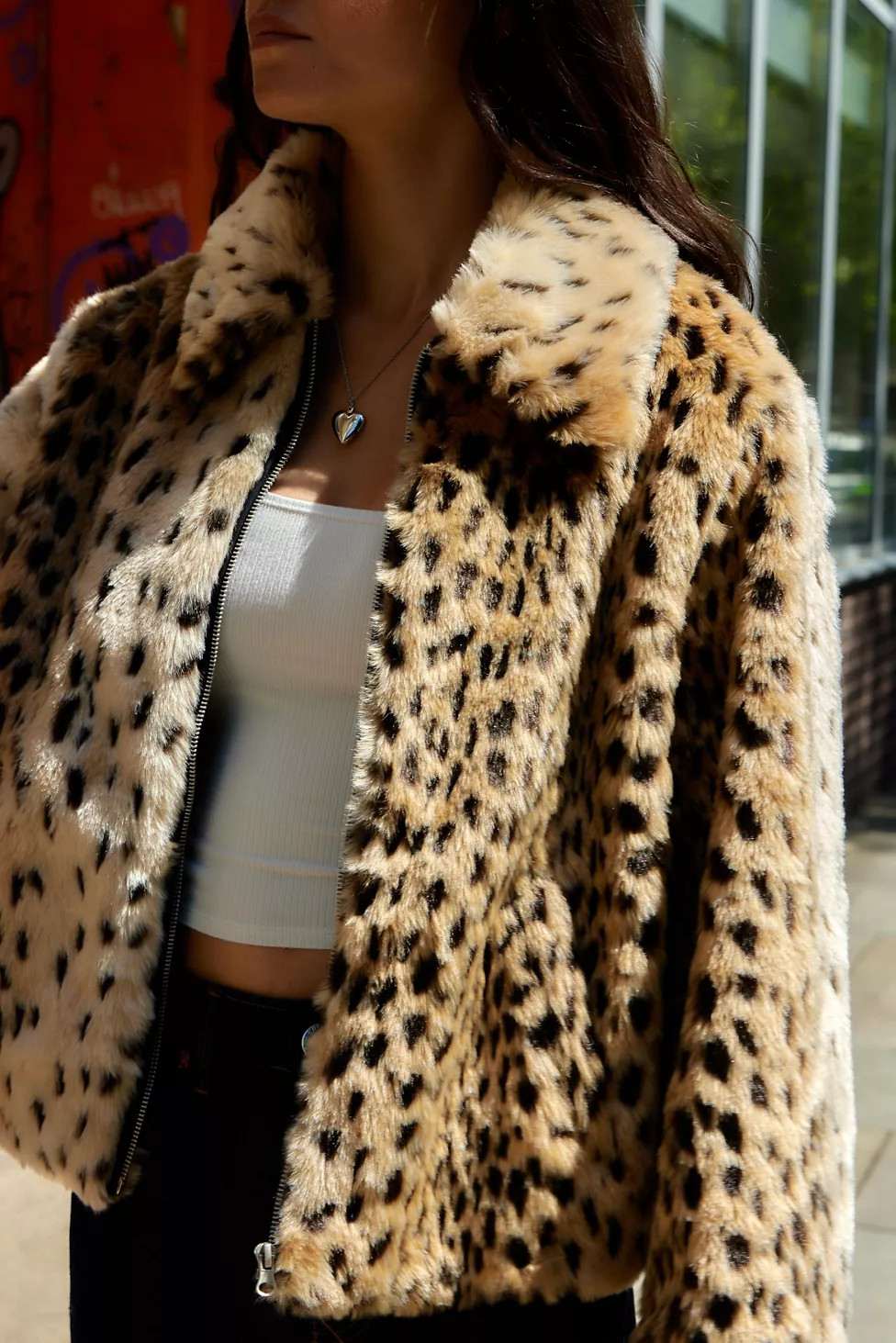Silence + Noise Leopard Print Faux Fur Coat | Urban Outfitters (US and RoW)