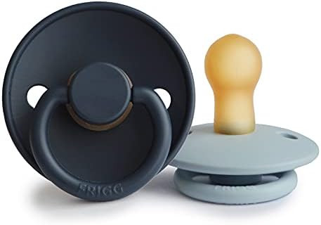 FRIGG Natural Rubber Baby Pacifier | Made in Denmark | BPA-Free (Baby Blue/Slate, 0-6 Months) | Amazon (US)