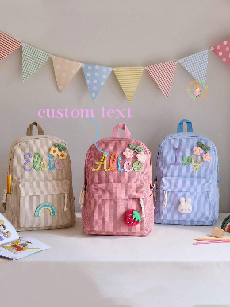 1pc Personalized Kids Backpack - Custom Backpack For Preschoolers, Custom Toddler School Bags, Cute Birthday Gifts For Kids, Back To School Gifts, Boys Girls Gifts,Multi-Functional,Ornamental,Letter,Stylish,Modern,Colorful,Cute,Adorable,Casual,Custom,Personalised,Unique,Customized,Ideal Gifts For Him,Ideal Gifts For Her | SHEIN