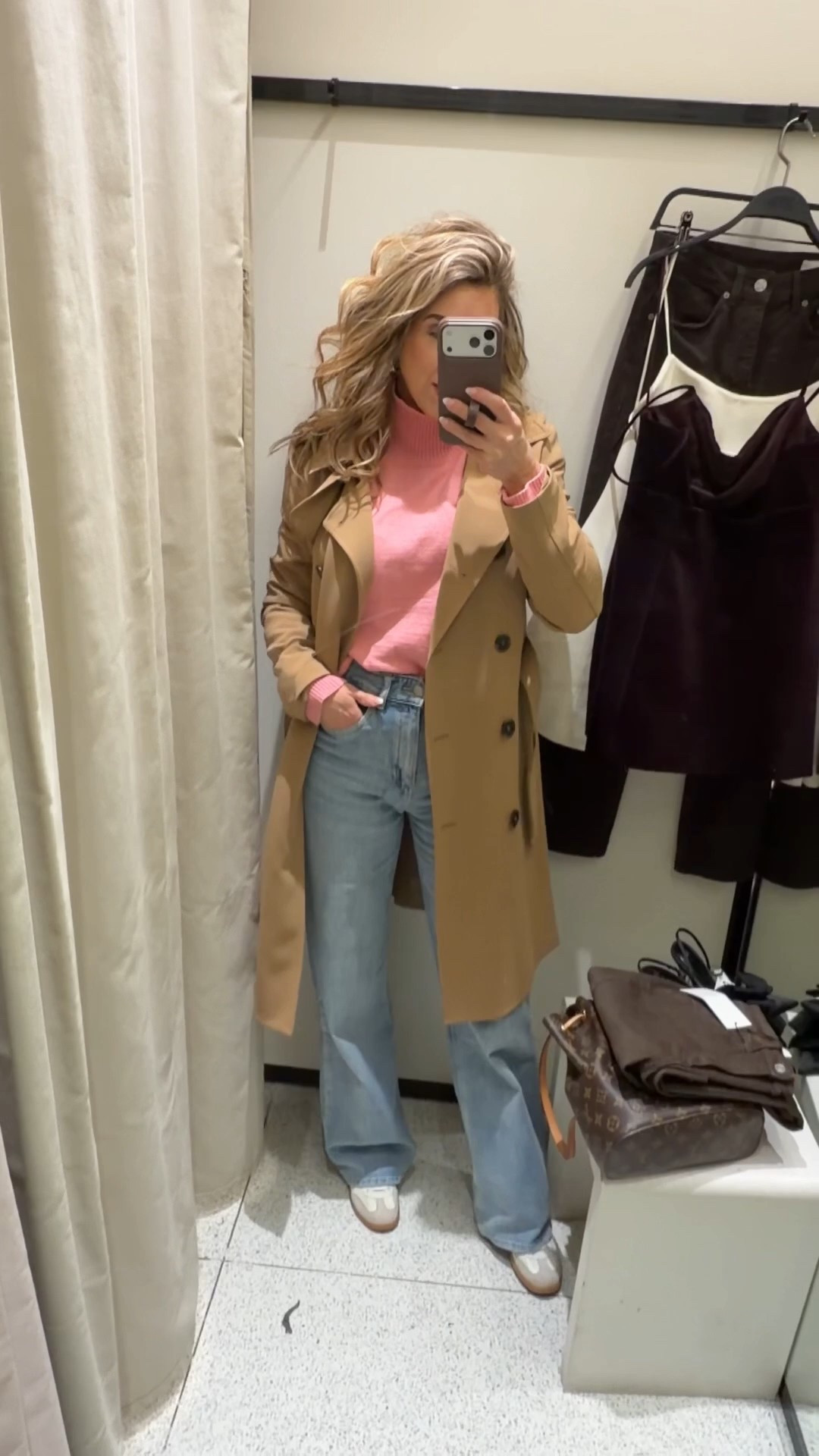 Casual denim outfit from earlier this week. I broke up a two piece skirt set and wore the pink turtleneck top with my favorite wide leg jeans and sneakers.

Winter outfits with denim, trench coat, spring outfit ideas

#LTKdayinmylife #LTKootd #LTKOver40
