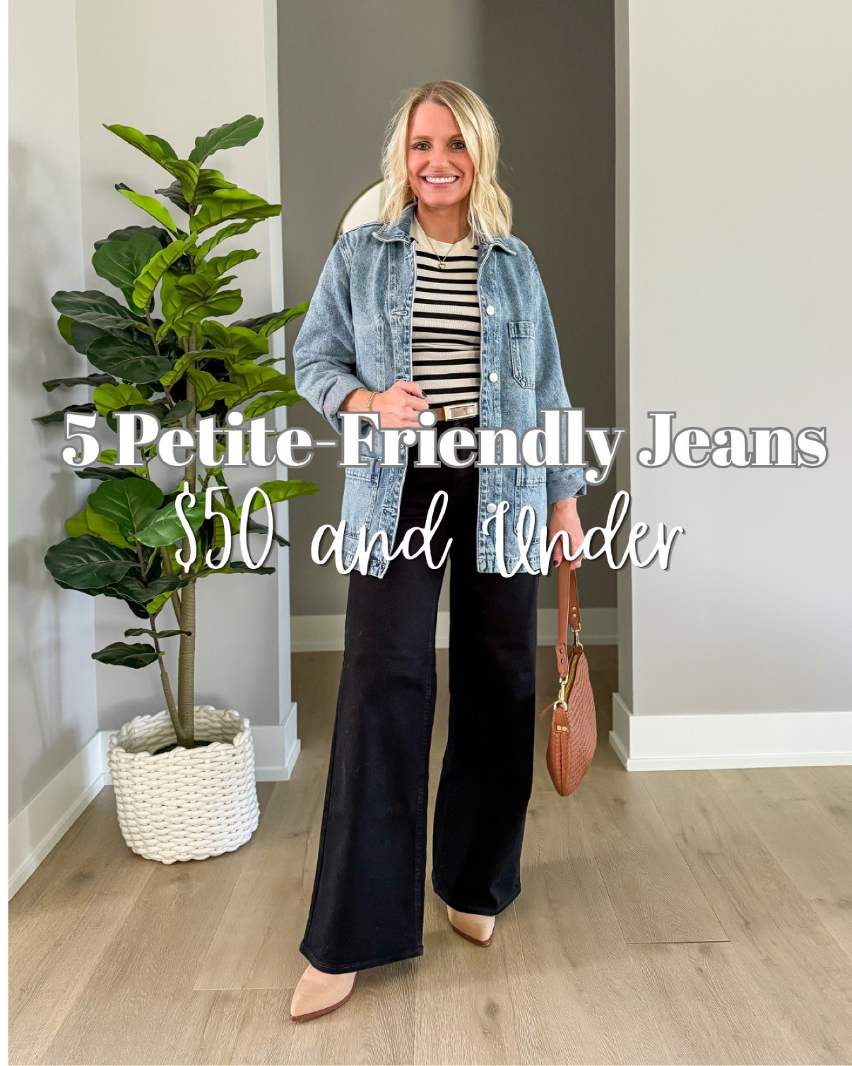 5 petite-friendly jeans, all $50 and under! 👖 Finding affordable jeans that actually fit at 5'1" and feel amazing on is a win! Here are 5 of my favorites at the moment! 

1. Walmart wide-leg — $22.50
2. Target wide-leg — $29
3. Quince straight — $50
4. Amazon wide-leg — $41.99
5. Gap Factory barrel — $34.99

Comment JEANS and I'll send you the links to shop them all! 🤍

#petitejeans #jeansunder50 #petitestyle #affordablefashion #fallstyle #momstyle #thriftywifehappylife

#LTKootd #LTKOver40 #LTKPetite