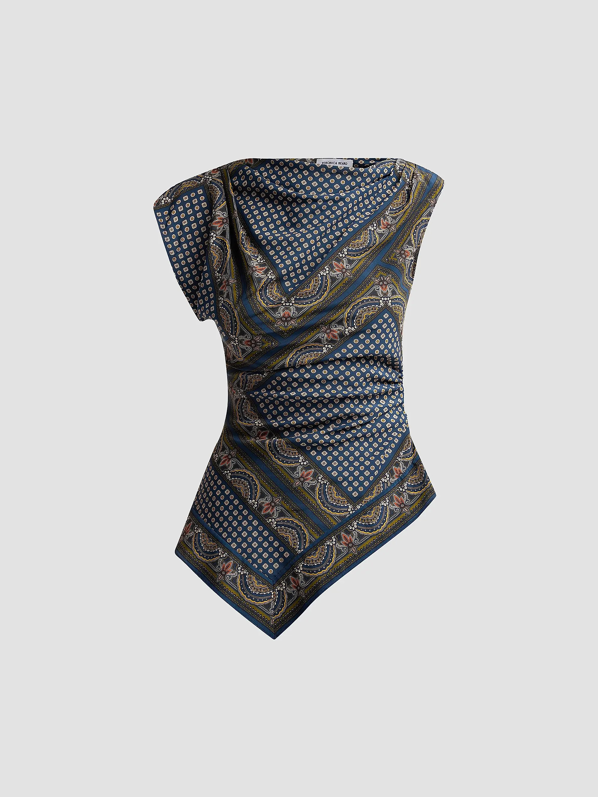 Yvonne Paisley Silk-Blend Asymmetric Top | Saks Fifth Avenue
