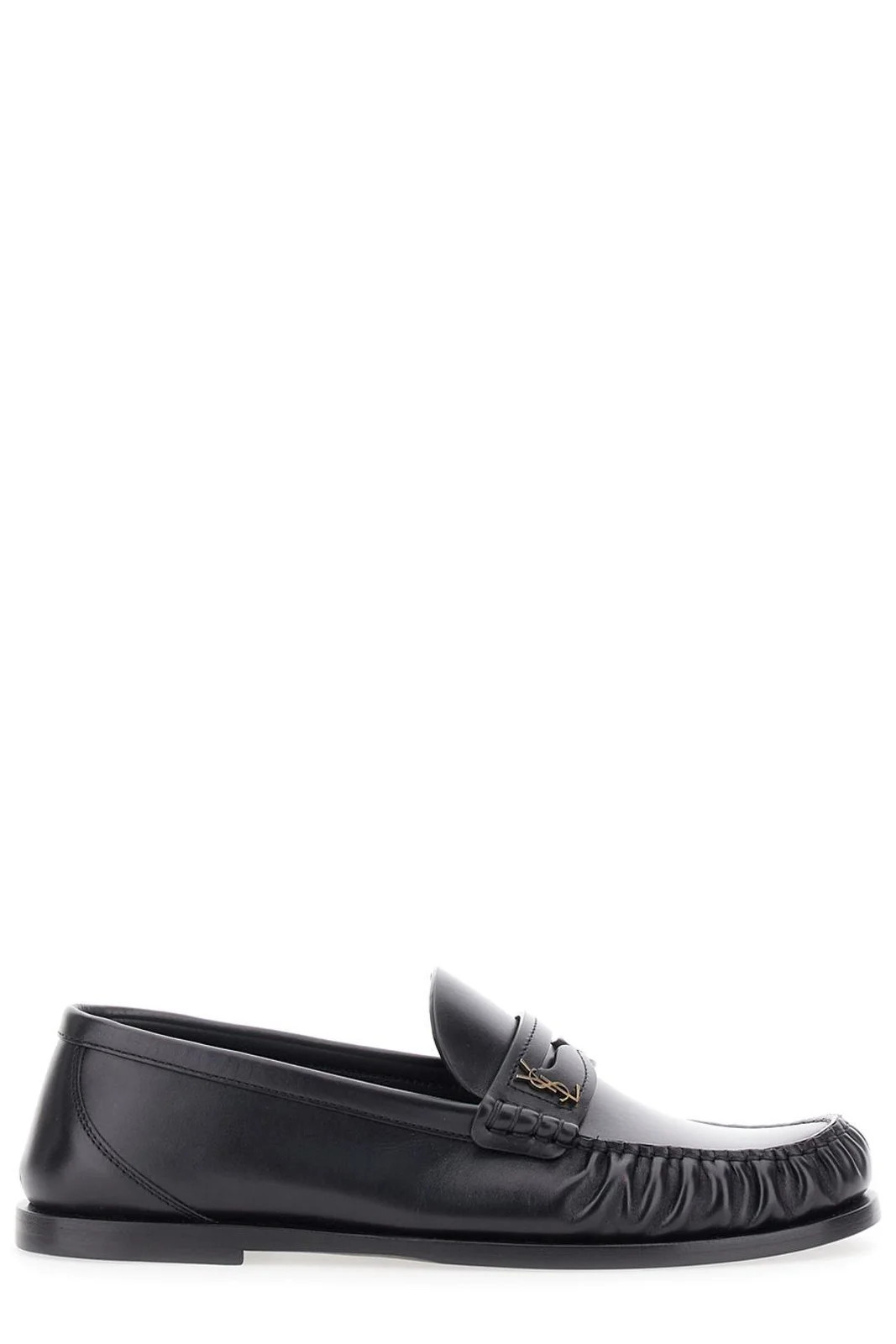 Saint Laurent Laurent Logo Plaque Slip-On Loafers | Cettire Global